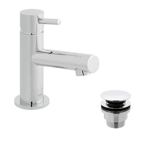 Additional image for Mini Mono Basin Mixer Tap With Universal Waste (Chrome).