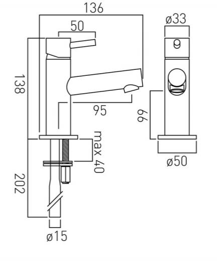 Additional image for Mini Mono Basin Mixer Tap (Chrome).