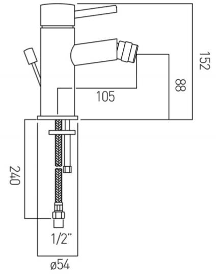 Additional image for Mono Bidet Mixer Tap With Pop Up Waste (Chrome).