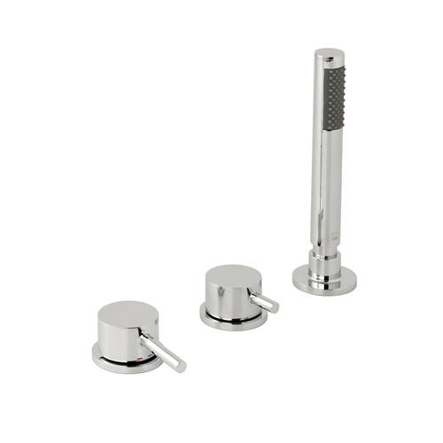 Additional image for 3 Hole Bath Shower Mixer Tap Without Spout (Chrome).