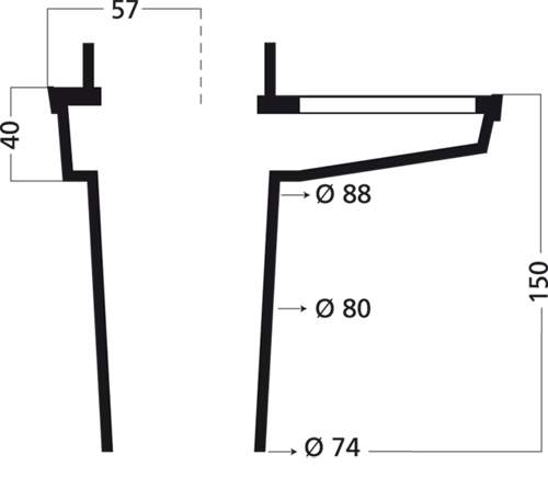 Additional image for Aluminium Drain With 80mm Vertical Outlet (200x115mm).