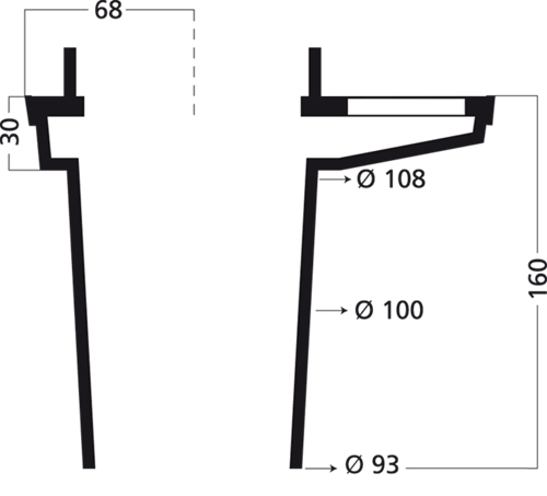 Additional image for Aluminium Drain With 100mm Vertical Outlet (200x133mm).