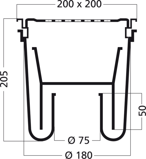 Additional image for ABS Drain 200x200mm (S Steel Frame & Grate).