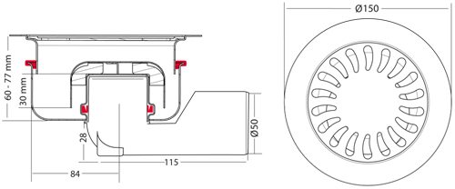 Additional image for Round Shower Drain 150mm (Stainless Steel).