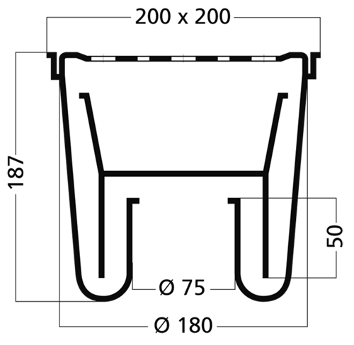 Additional image for ABS Drain 200x200mm (Stainless Steel Grate).