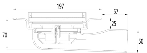 Additional image for Shower Drain With Horizontal Outlet 197mm (Polypropylane).