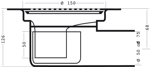 Additional image for Shower Drain With 75mm Horizontal Outlet (150mm, PEH).