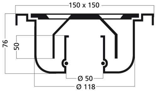 Additional image for Anti Vandal Shower Drain 150x150mm (S Steel).