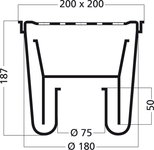 Additional image for ABS Drain 200x200mm (Brushed Stainless Steel Grate).