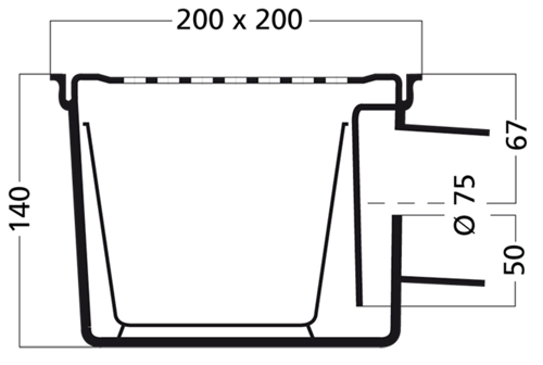 Additional image for ABS Drain 200x200mm (Brushed Stainless Steel Grate).