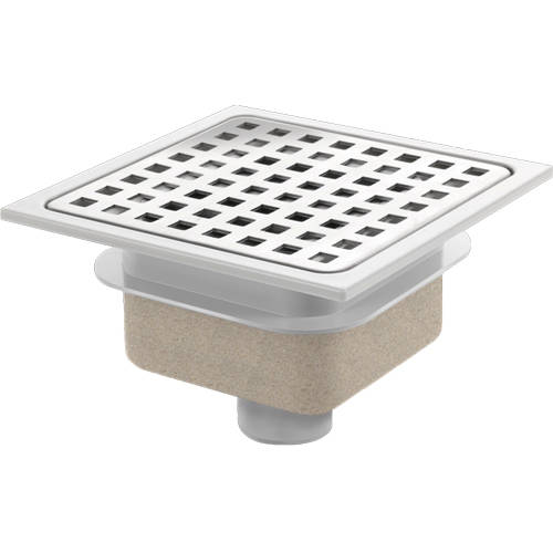 Additional image for ABS Plastic Shower Drain 150x150mm (Steel Grate).