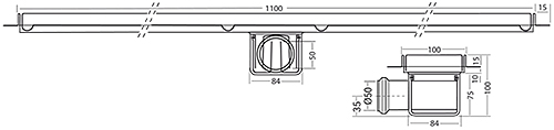 Additional image for Standard Shower Channel 1100x100mm (S Steel).