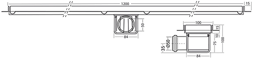 Additional image for Standard Shower Channel 1200x100mm (Plain, S Steel).