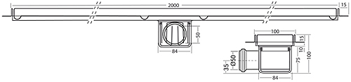 Additional image for Standard Shower Channel 2000x100mm (S Steel).