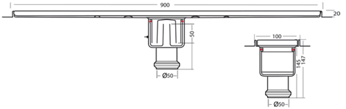 Additional image for Standard Shower Channel 900x100mm (S Steel).