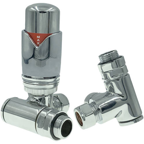 Additional image for Dual Fuel Corner TRV Radiator Valves (Chrome).