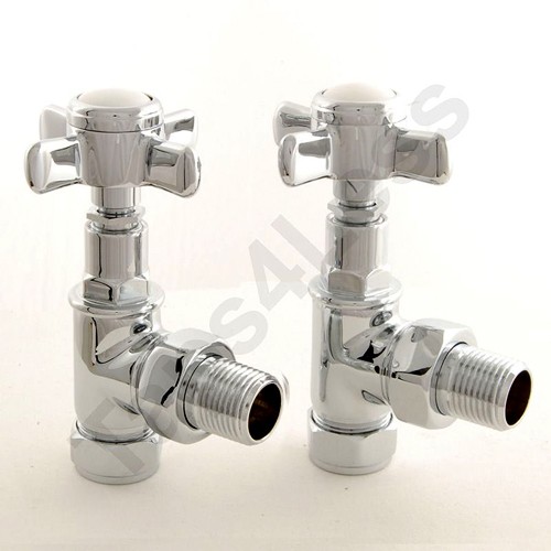 Additional image for Westminster Angled Radiator Valves (Chrome).