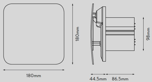 Additional image for Extractor Fan With Timer & Humidistat (100mm).