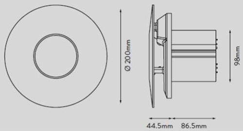 Additional image for CV4 Extractor Fan With Timer & Humidistat (100mm, LV).