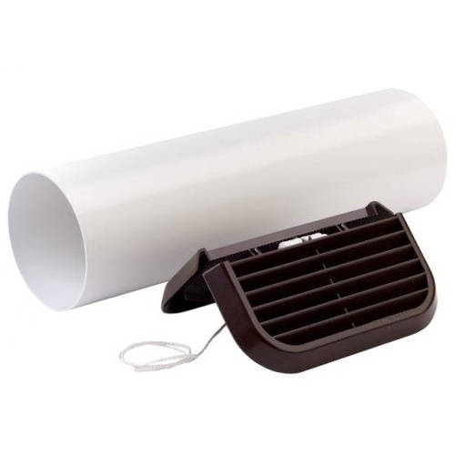 Additional image for Easy Fit Extractor Fan Wall Kit With Brown Grill (100mm).