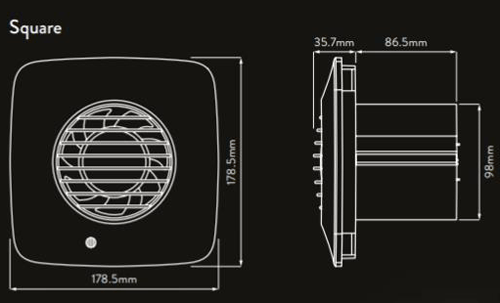 Additional image for Extractor Fan With Timer & Humidistat (100mm).