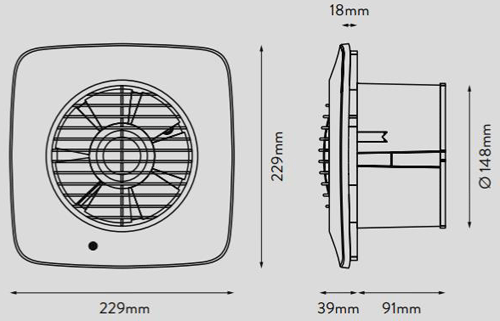 Additional image for Extractor Fan With Timer & Humidistat (150mm).