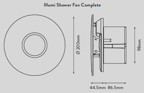 Additional image for Illumi Shower Fan With Installation Kit (100mm).