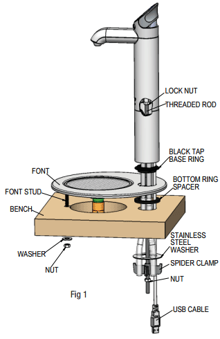 Additional image for Integrated Tap Font & Drip Tray Kit (Brushed Chrome).