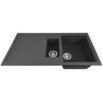 1810 Bladeduo 150i Inset 1.5 Bowl Kitchen Sink (1000x500, Metallic Black).