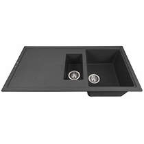 1810 bladeduo 150i inset 1.5 bowl kitchen sink (1000x500, metallic black).