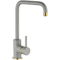1810 purquartz cascata kitchen tap (metallic grey & gold brass).