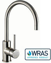 1810 Courbe Single Lever Kitchen Tap (Brushed Steel).