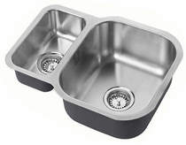 1810 Undermounted Two Bowl Kitchen Sink With Kit (Satin, 590x451mm).