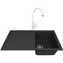 1810 Kitchen Sink & Tap Pack, 1.0 Bowl (860x500, Black & Polar White).