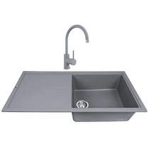 1810 Kitchen Sink & Tap Pack, 1.0 Bowl (1000x500, Metallic Grey).