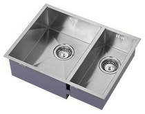 1810 Undermounted Two Bowl Kitchen Sink With Kit (Satin, 545x400mm).