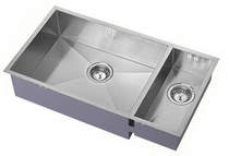 1810 Undermounted Two Bowl Kitchen Sink With Kit (Satin, 755x400mm).