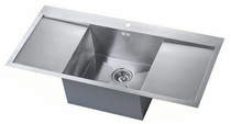 1810 Overmounted Inset Kitchen Sink With Drainers (Satin, 1100x510mm).