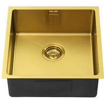 1810 Zen15 PVD 400U Undermount Kitchen Sink (400x400mm, Gold Brass).
