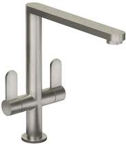 Abode Linear Monobloc Kitchen Tap With Swivel Spout (Brushed Nickel).