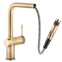 Abode Fraction Pull Out Kitchen Tap (Ant Brass).
