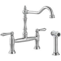 Abode Mayenne Bridge Kitchen Tap With Handspray (Chrome).