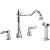 Abode Mayenne 4 Hole Kitchen Tap With Handspray (Chrome).