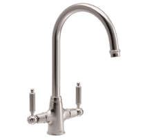 Abode Ornate Ornate Twin Lever Kitchen Tap (Brushed Nickel).