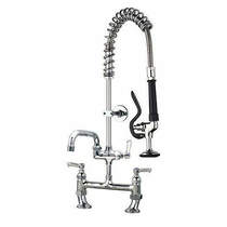 Acorn Thorn Short Pre Rinse Twin Catering Tap With 16" Pot Filler (Chrome).