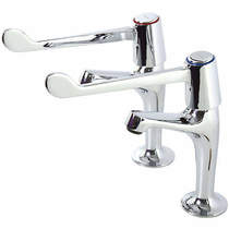 Acorn Thorn High Neck Basin Taps With 6" Lever Handles (Chrome).