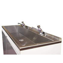 Acorn Thorn Sit On Wash Trough With Tap Ledge 2100mm (Stainless Steel).