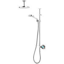 Aqualisa Q Q Smart 23P With Ceiling Fed Rail Kit, Head & Pewter Accent (HP).