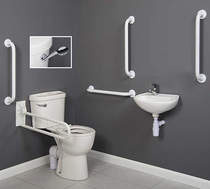 Arley Doc M Doc M Close Coupled Pack With Low Lever Flush & White Rails.