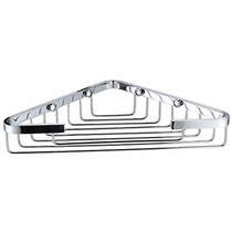 Bristan Accessories Open Front Corner Fixed Wire Basket (Chrome).